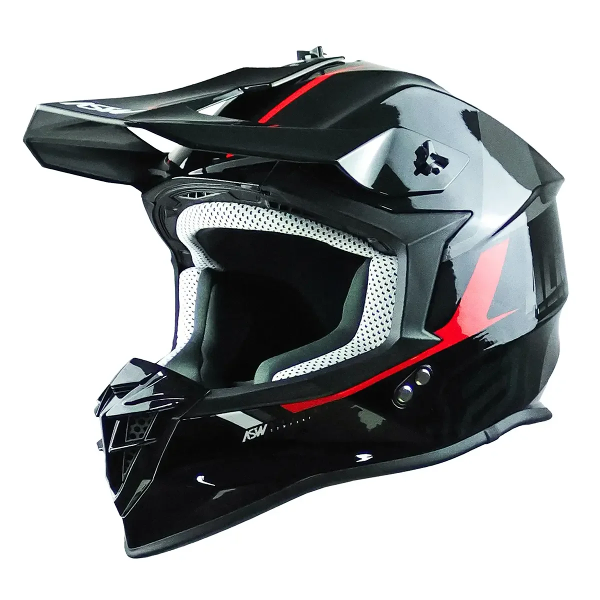 Capacete ASW R3 Evade Preto/Vermelho - Spinelli Motos Boutique